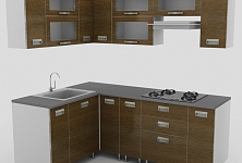 Кухонная мебель коричневая