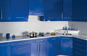 Мебель для кухни темно-синяя