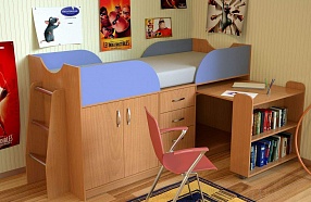 Детская кровать с выдвижным рабочим местом