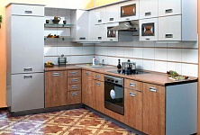 Мебель для кухни серо-коричневая